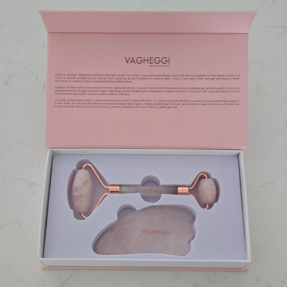 Rose Quartz Facial Roller and Gua Sha Set